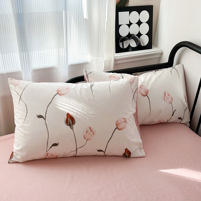 91家纺网 家纺一手货源 找家纺 简宜家居 2025新款40支13070全棉斜纹繁花系列四件套 爱莲