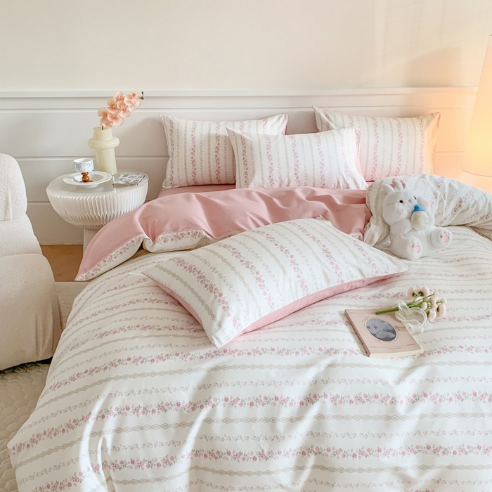 91家纺网 家纺一手货源 找家纺 澳萝拉 2024新款全棉40支13070碎花系列四件套 玫瑰物语