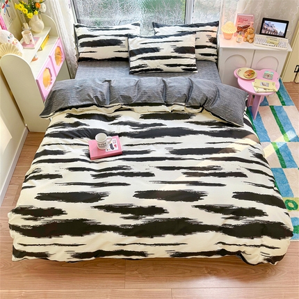 91家纺网 家纺一手货源 找家纺 （总）名兮家居 2024新款极简风全棉印花四件套