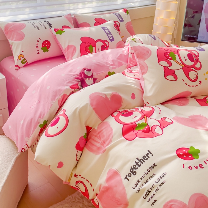 91家纺网 家纺一手货源 找家纺 （总）金丝鸟 2024新款全棉四件套可爱卡通系列四件套