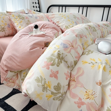 91家纺网 家纺一手货源 找家纺 （总）简宜家居 2025新款40支13070全棉斜纹繁花系列四件套