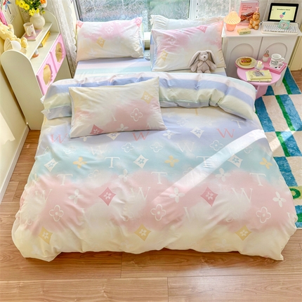 91家纺网 家纺一手货源 找家纺 （总）名兮家居 2024新款极简风全棉印花四件套