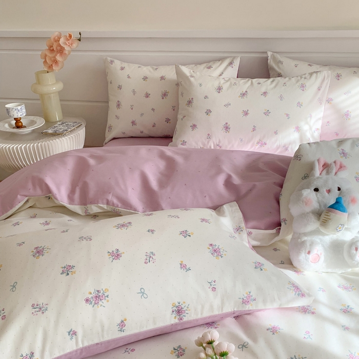 91家纺网 家纺一手货源 找家纺 澳萝拉 2024新款全棉40支13070碎花系列四件套 紫汀兰