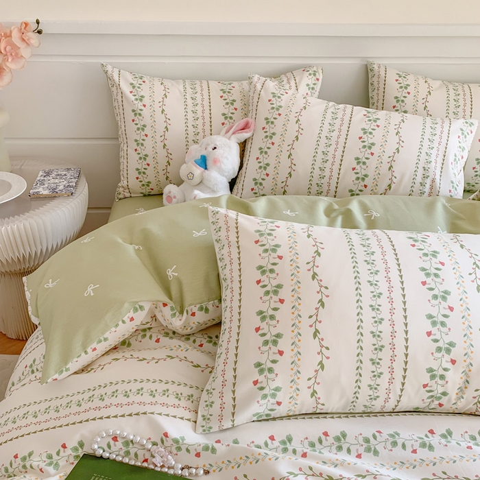 91家纺网 家纺一手货源 找家纺 澳萝拉 2024新款全棉40支13070碎花系列四件套 甜心藤