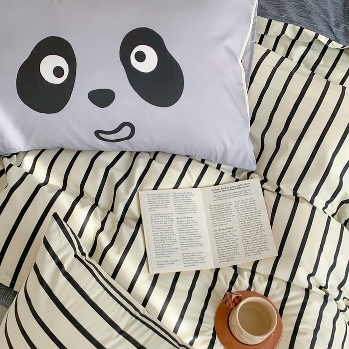 91家纺网 家纺一手货源 找家纺 澳萝拉 2024新款全棉条纹卡通大版四件套 伊丽莎白