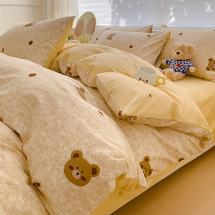 91家纺网 家纺一手货源 找家纺 （总）金丝鸟 2024新款全棉四件套可爱卡通系列四件套