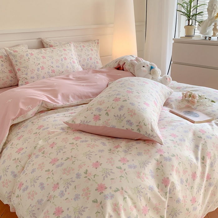 91家纺网 家纺一手货源 找家纺 澳萝拉 2024新款全棉40支13070碎花系列四件套 蝶语