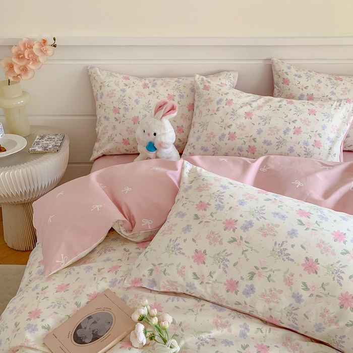 91家纺网 家纺一手货源 找家纺 澳萝拉 2024新款全棉40支13070碎花系列四件套 蝶语