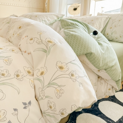 91家纺网 家纺一手货源 找家纺 （总）简宜家居 2025新款40支13070全棉斜纹繁花系列四件套