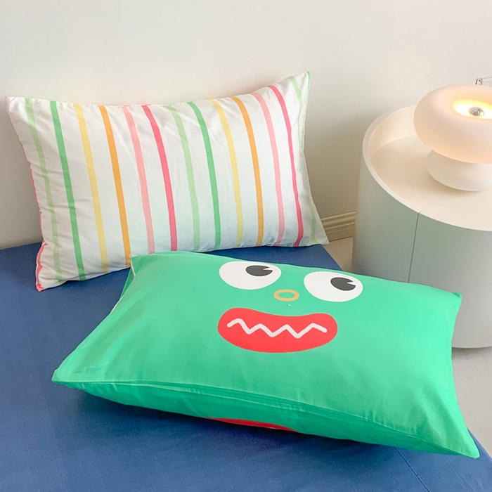 91家纺网 家纺一手货源 找家纺 （总）澳萝拉 2024新款全棉条纹卡通大版四件套