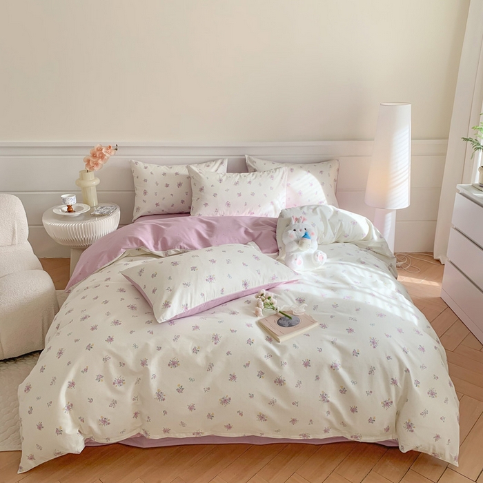 91家纺网 家纺一手货源 找家纺 澳萝拉 2024新款全棉40支13070碎花系列四件套 紫汀兰