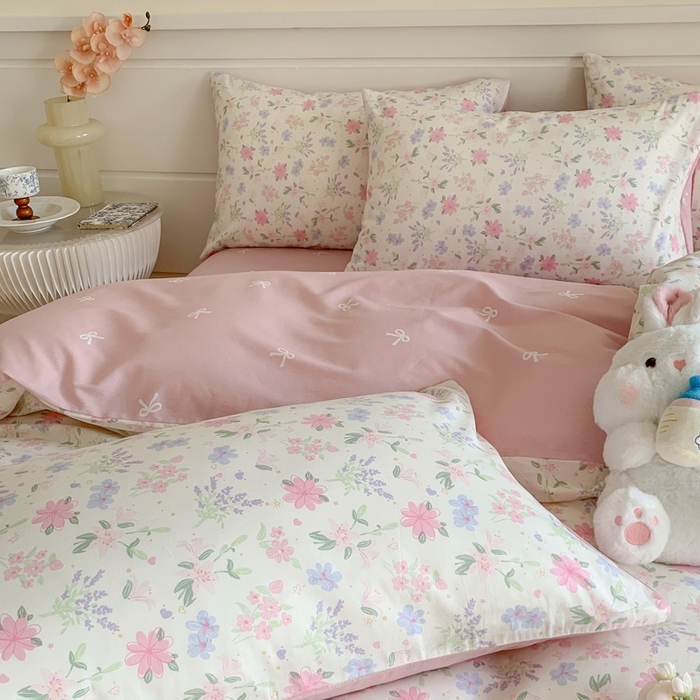 91家纺网 家纺一手货源 找家纺 澳萝拉 2024新款全棉40支13070碎花系列四件套 蝶语