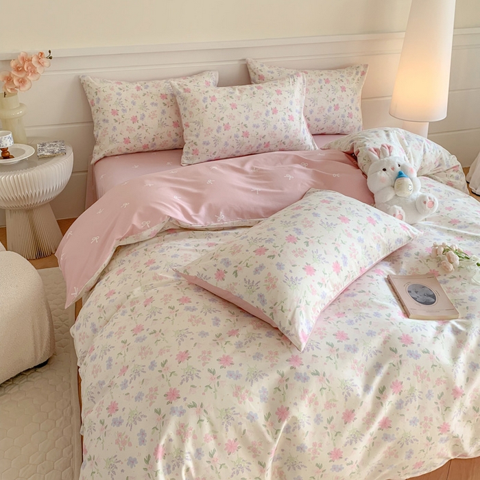 91家纺网 家纺一手货源 找家纺 澳萝拉 2024新款全棉40支13070碎花系列四件套 蝶语