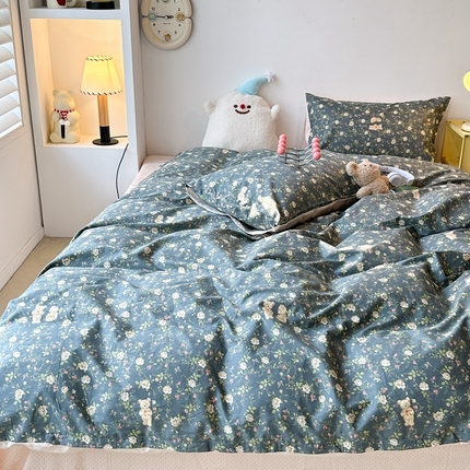 91家纺网 家纺一手货源 找家纺 （总）昔可家纺 2024新款小清新系列全棉四件套