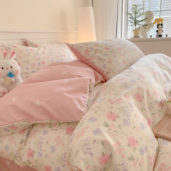 91家纺网 家纺一手货源 找家纺 澳萝拉 2024新款全棉40支13070碎花系列四件套 蝶语