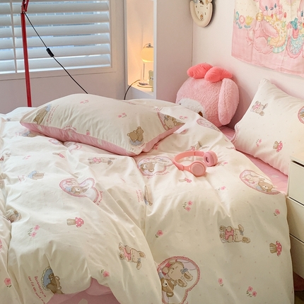 91家纺网 家纺一手货源 找家纺 （总）昔可家纺 2024新款小清新系列全棉四件套