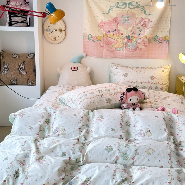 91家纺网 家纺一手货源 找家纺 （总）昔可家纺 2024新款小清新系列全棉四件套