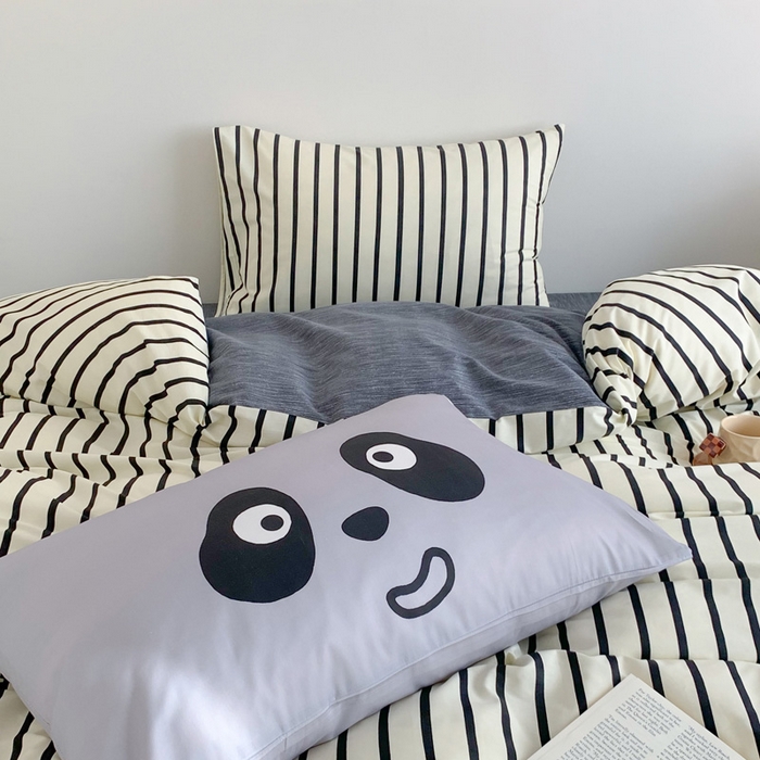 91家纺网 家纺一手货源 找家纺 澳萝拉 2024新款全棉条纹卡通大版四件套 伊丽莎白