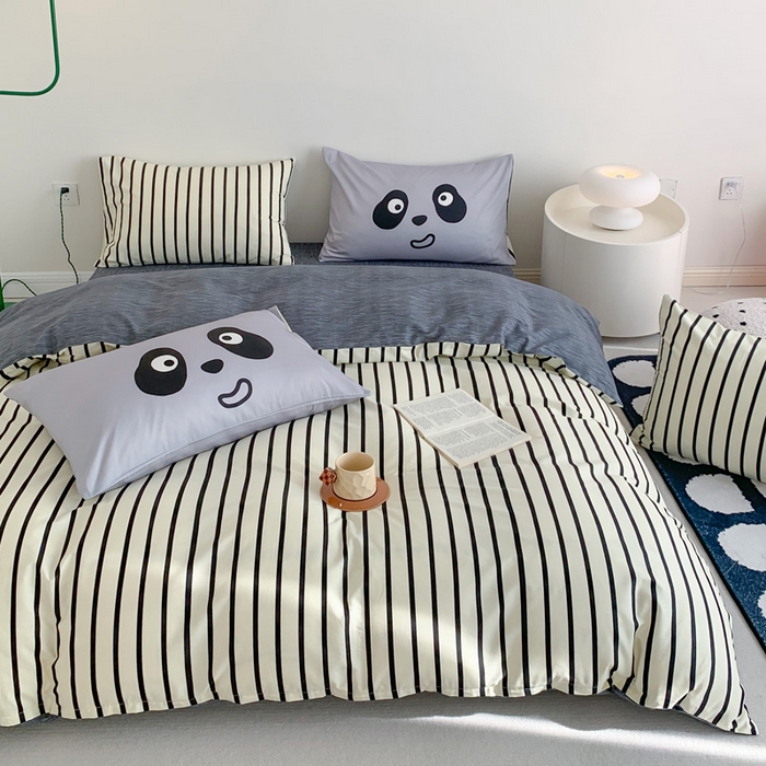 91家纺网 家纺一手货源 找家纺 澳萝拉 2024新款全棉条纹卡通大版四件套 伊丽莎白