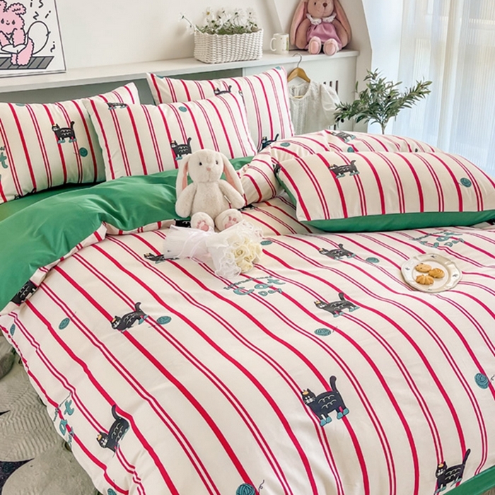 91家纺网 家纺一手货源 找家纺 简宜家居 2025新款40支13070全棉斜纹卡通系列四件套（系列二） 动漫哈基米