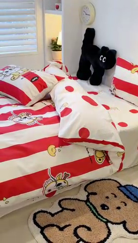 91家纺网 家纺一手货源 找家纺 （总）昔可家纺 2024新款全棉印花四件套-元宝龙