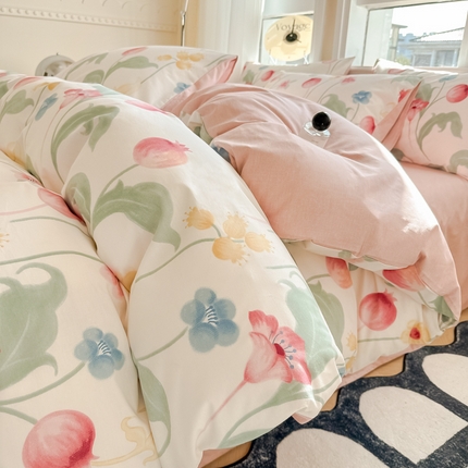 91家纺网 家纺一手货源 找家纺 （总）简宜家居 2025新款40支13070全棉斜纹繁花系列四件套