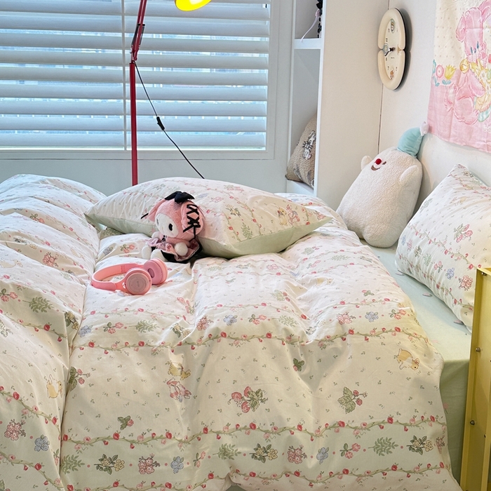 91家纺网 家纺一手货源 找家纺 （总）昔可家纺 2024新款小清新系列全棉四件套