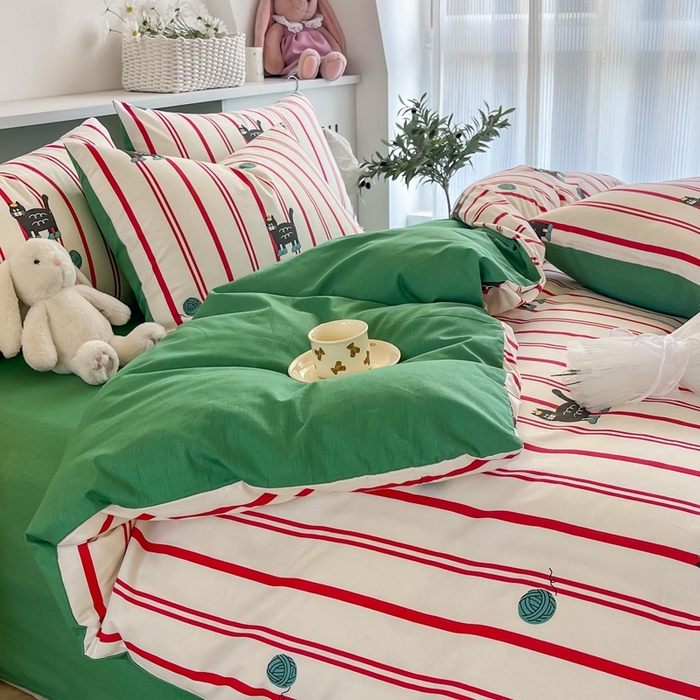 91家纺网 家纺一手货源 找家纺 简宜家居 2025新款40支13070全棉斜纹卡通系列四件套（系列二） 动漫哈基米