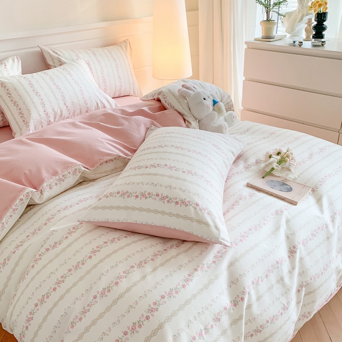 91家纺网 家纺一手货源 找家纺 澳萝拉 2024新款全棉40支13070碎花系列四件套 玫瑰物语