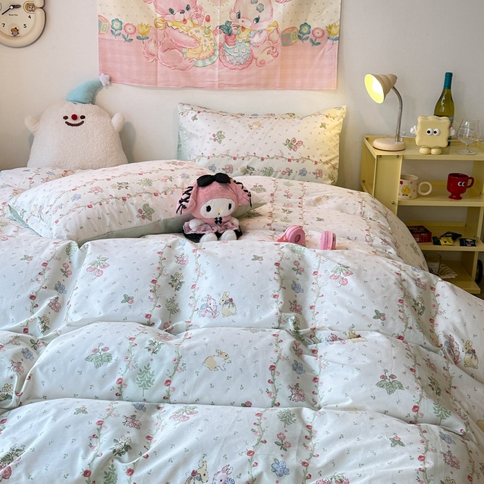 91家纺网 家纺一手货源 找家纺 （总）昔可家纺 2024新款小清新系列全棉四件套