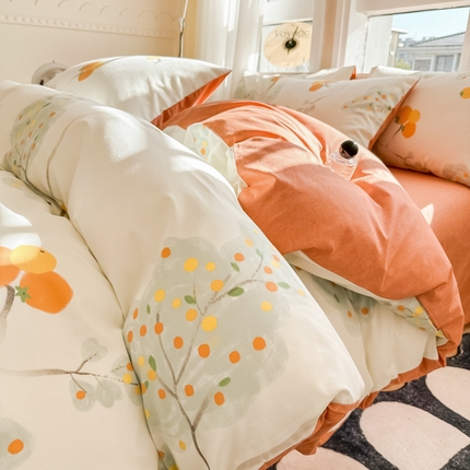 91家纺网 家纺一手货源 找家纺 （总）简宜家居 2025新款40支13070全棉斜纹繁花系列四件套