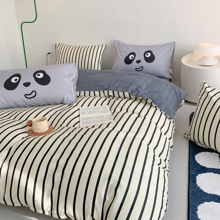 91家纺网 家纺一手货源 找家纺 澳萝拉 2024新款全棉条纹卡通大版四件套 伊丽莎白