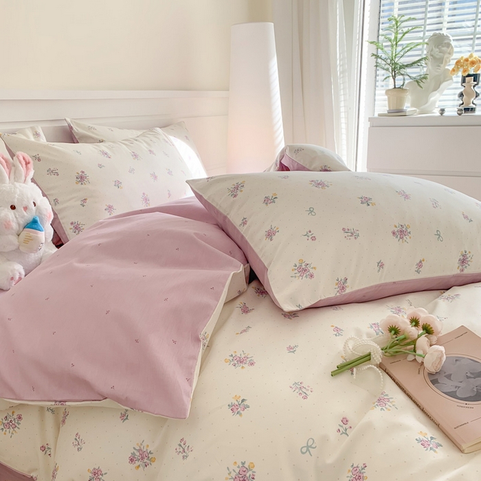 91家纺网 家纺一手货源 找家纺 澳萝拉 2024新款全棉40支13070碎花系列四件套 紫汀兰