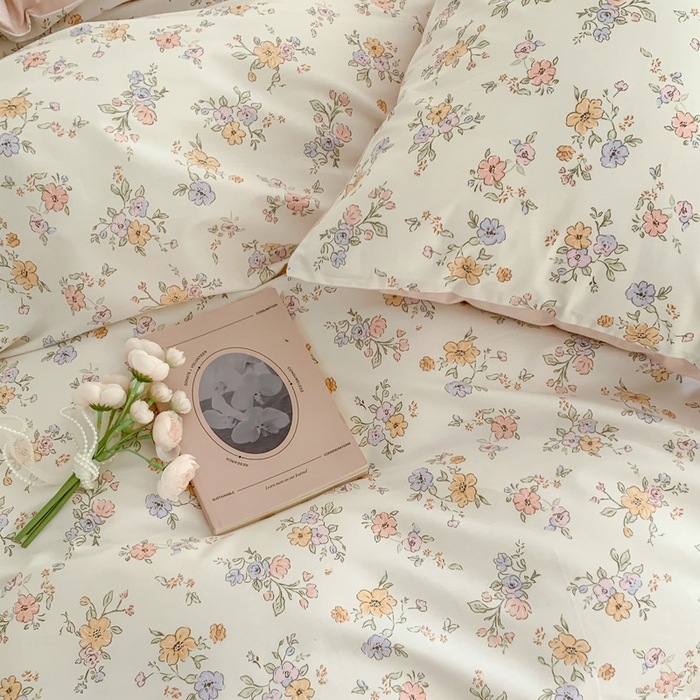 91家纺网 家纺一手货源 找家纺 澳萝拉 2024新款全棉40支13070碎花系列四件套 花小莱-粉