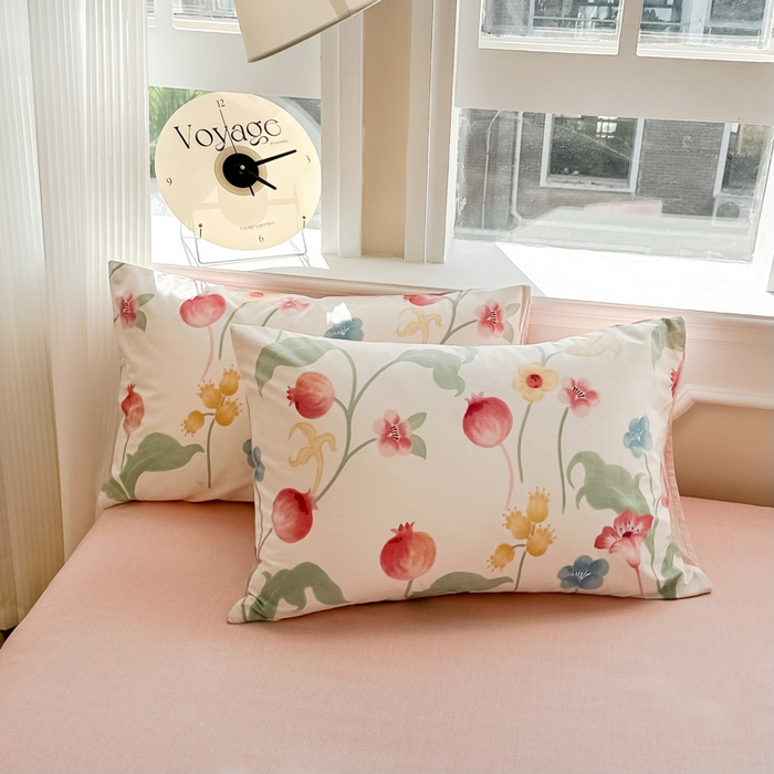 91家纺网 家纺一手货源 找家纺 简宜家居 2025新款40支13070全棉斜纹繁花系列四件套 秋实