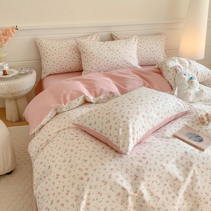 91家纺网 家纺一手货源 找家纺 澳萝拉 2024新款全棉40支13070碎花系列四件套 小美好