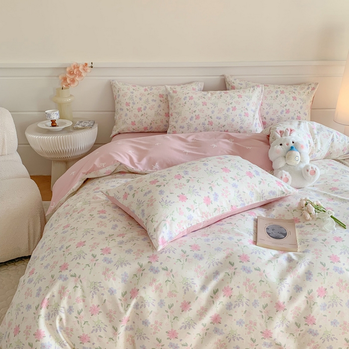 91家纺网 家纺一手货源 找家纺 澳萝拉 2024新款全棉40支13070碎花系列四件套 蝶语