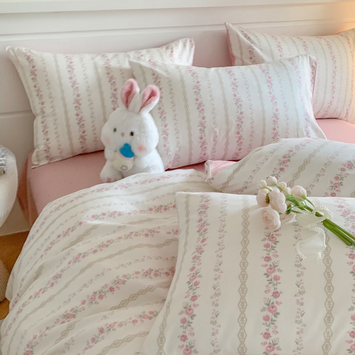 91家纺网 家纺一手货源 找家纺 澳萝拉 2024新款全棉40支13070碎花系列四件套 玫瑰物语