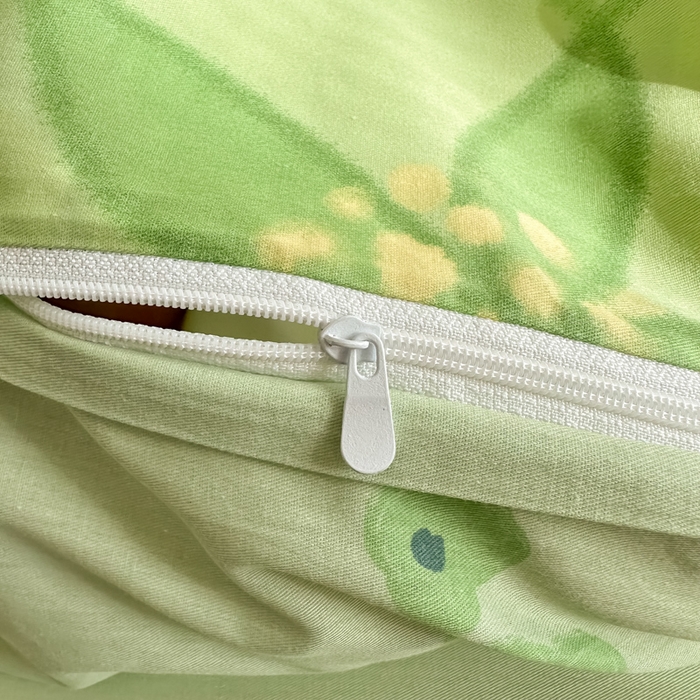 91家纺网 家纺一手货源 找家纺 简宜家居 2025新款40支13070全棉斜纹繁花系列四件套 绿影