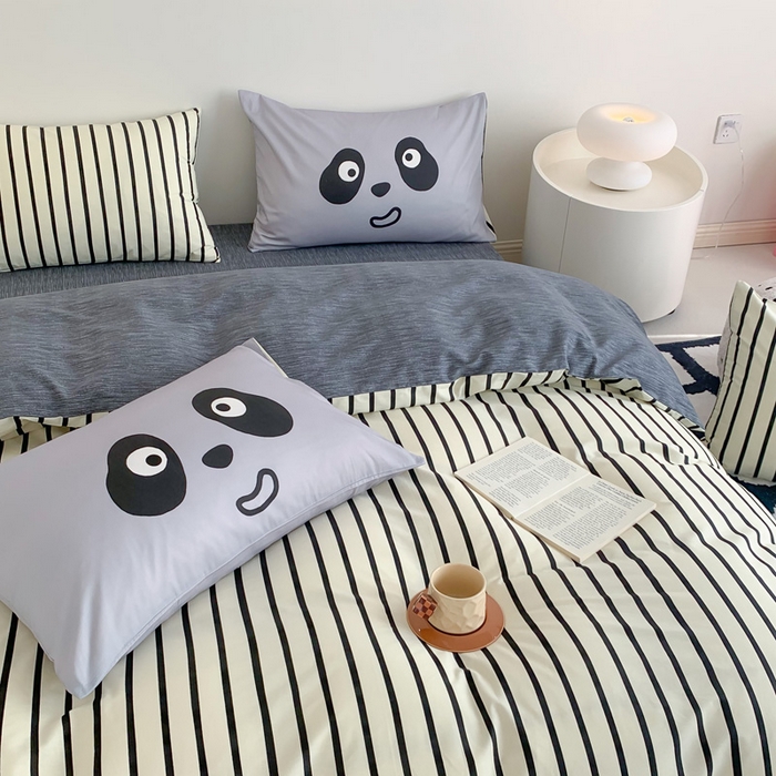 91家纺网 家纺一手货源 找家纺 澳萝拉 2024新款全棉条纹卡通大版四件套 伊丽莎白