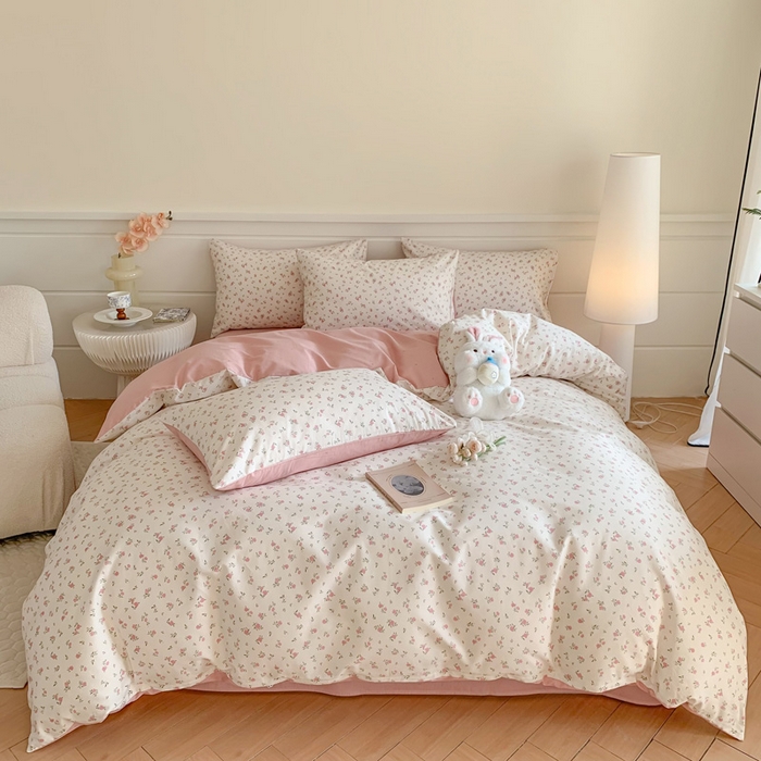 91家纺网 家纺一手货源 找家纺 澳萝拉 2024新款全棉40支13070碎花系列四件套 小美好