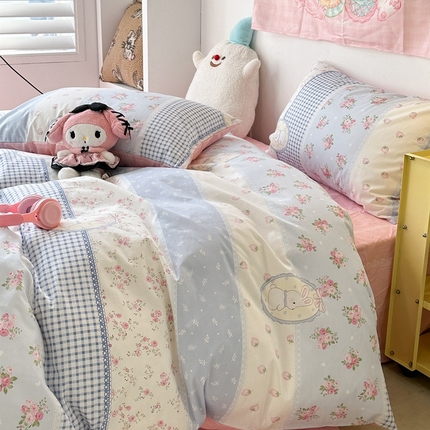 91家纺网 家纺一手货源 找家纺 （总）昔可家纺 2024新款小清新系列全棉四件套
