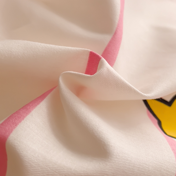 91家纺网 家纺一手货源 找家纺 金丝鸟 2024新款全棉四件套可爱卡通系列四件套 果蔬乐园粉