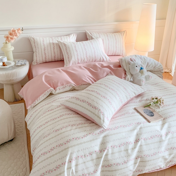 91家纺网 家纺一手货源 找家纺 澳萝拉 2024新款全棉40支13070碎花系列四件套 玫瑰物语