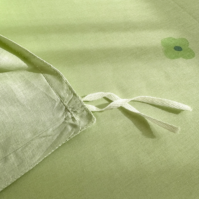 91家纺网 家纺一手货源 找家纺 简宜家居 2025新款40支13070全棉斜纹繁花系列四件套 绿影