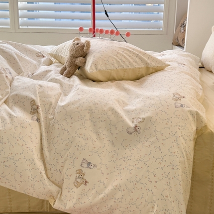 91家纺网 家纺一手货源 找家纺 （总）昔可家纺 2024新款小清新系列全棉四件套