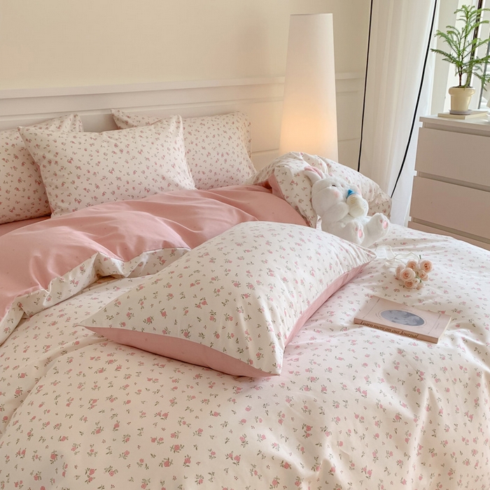 91家纺网 家纺一手货源 找家纺 澳萝拉 2024新款全棉40支13070碎花系列四件套 小美好