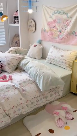 91家纺网 家纺一手货源 找家纺 （总）昔可家纺 2024新款小清新系列全棉四件套