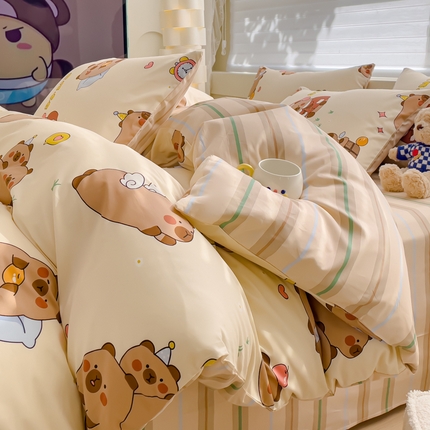 金丝鸟 2024新款全棉四件套可爱卡通系列四件套 音乐皮卡