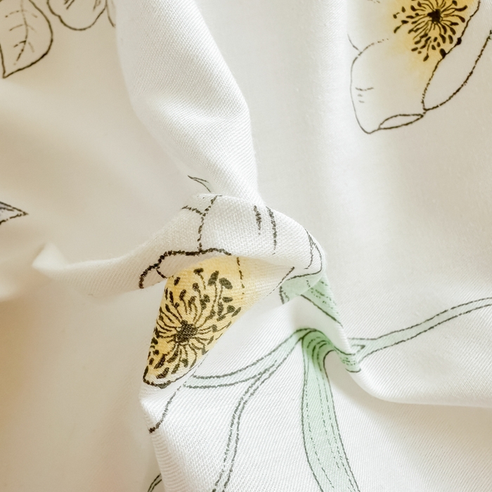 91家纺网 家纺一手货源 找家纺 简宜家居 2025新款40支13070全棉斜纹繁花系列四件套 雪滴花